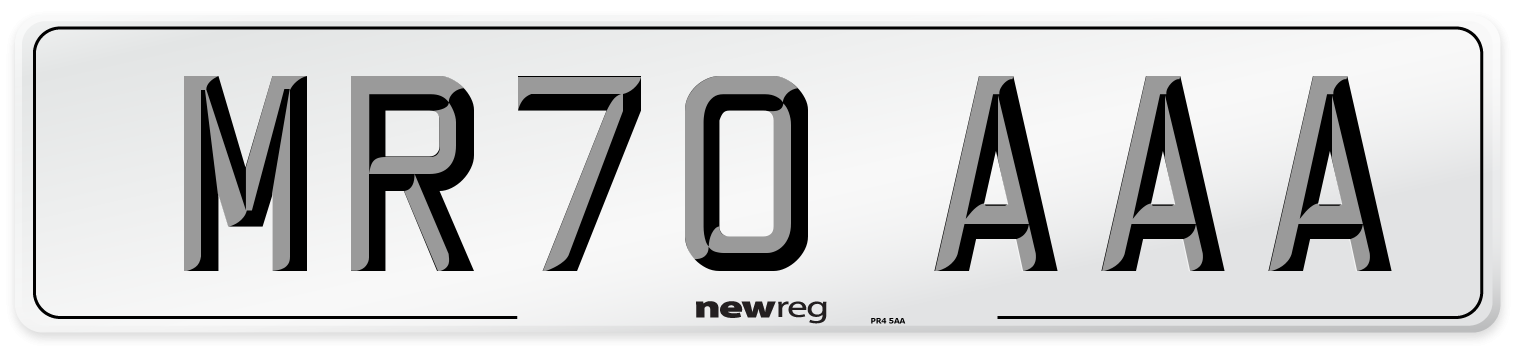 MR70 AAA Number Plate from New Reg
